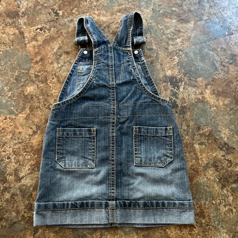 Old Navy Jean Overall Skirt Toddler Girls Size 3T Blue Denim Overalls One Piece